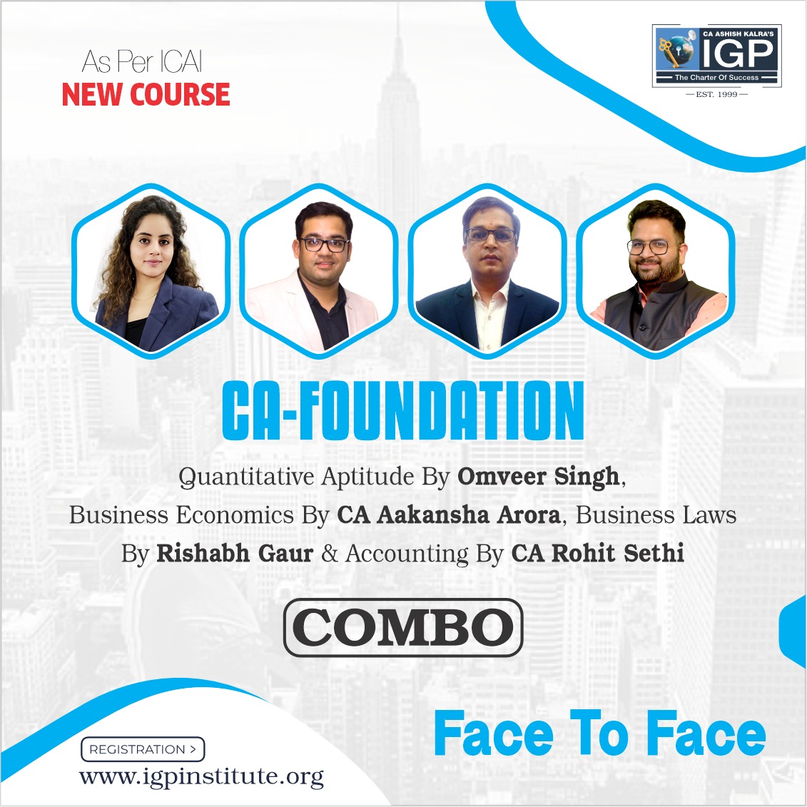 CA Foundation Combo Face To Face @ Laxminagar-All subjects- IGP