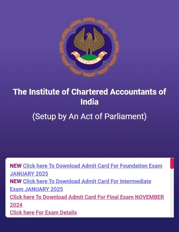 Visit the Official Login Page of the ICAI Website